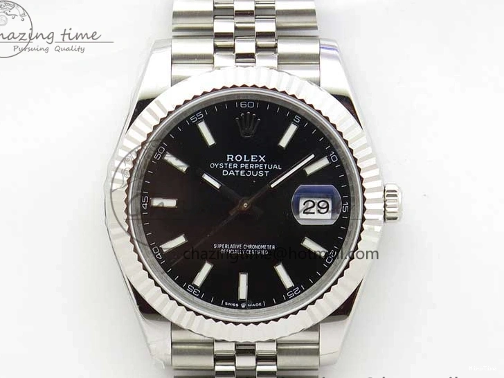 MiroTime 0414 DateJust 41MM 126334 904L SS VRF 1:1 Best Edition Black Dial Stick Markers on SS Jubilee Bracelet A Trendy 2901